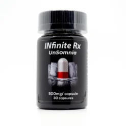 INfinite Rx brand UnSomnia model specialty supplement container with a secure closure cap
