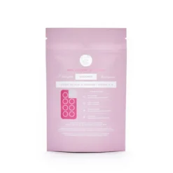 Back view of the detailed nutritional informational panel and layout on a Euphoria brand Cherry package